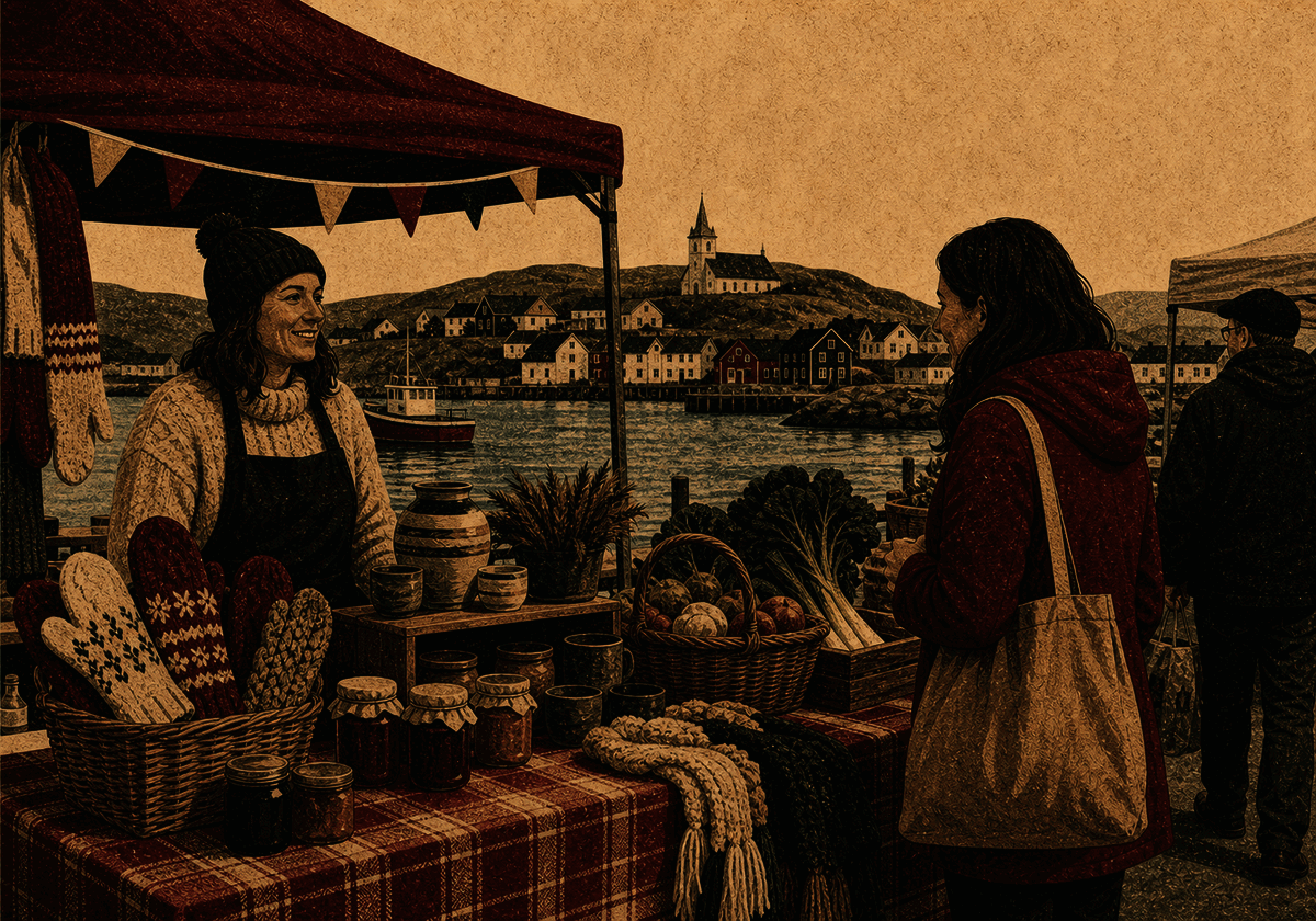 Market Shopping event illustration